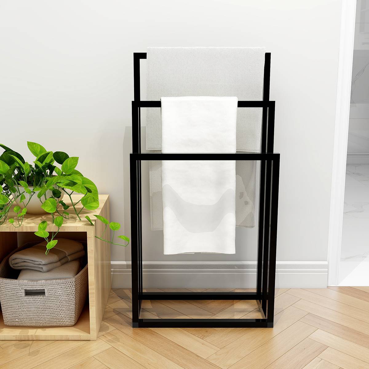 Metal 3 Tiers Towel Rack Towel Holder Organizer For Bathroom Accessories