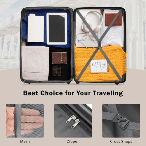 2 Piece Luggage Set With Bags Expanable Spinner Wheels ABS Lightweight Suitcase With TSA Lock 20inch And 28inch