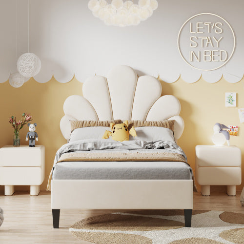 Linen Material With Metal Frame Bed Frame