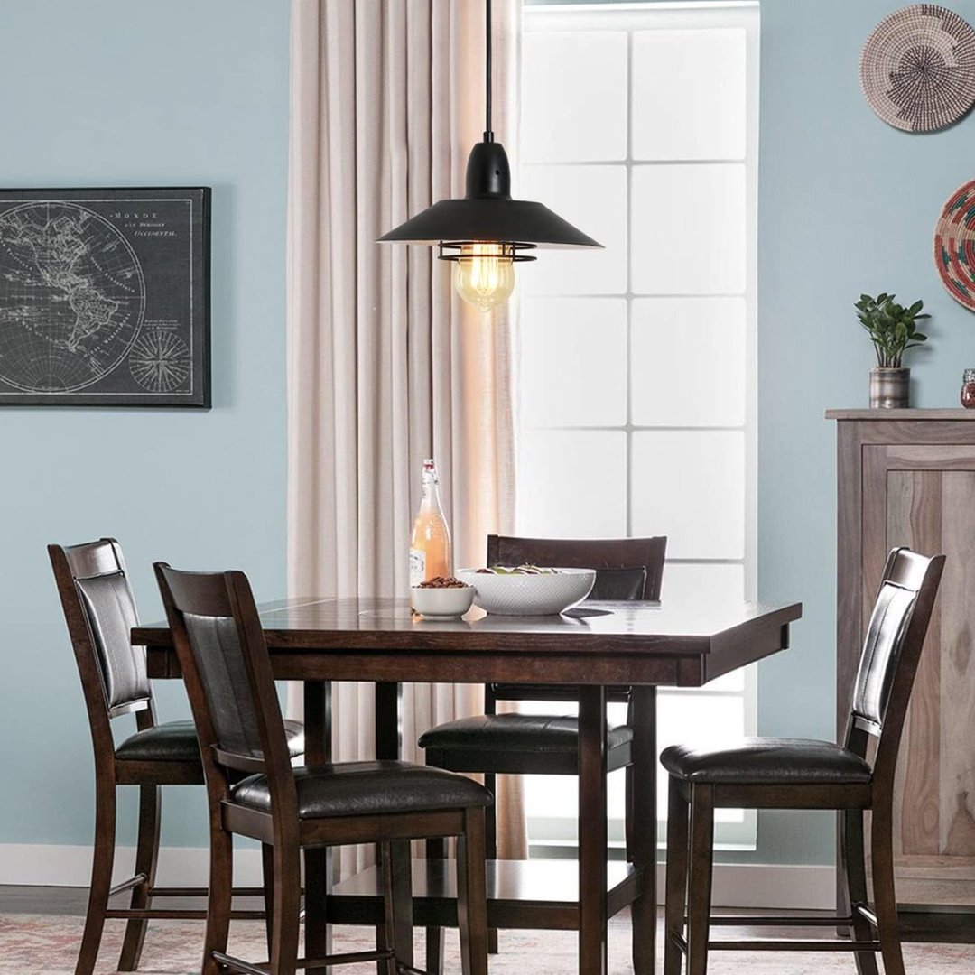 Farmhouse Vintage Pendant Light Black Fixture Pendant Lights With Spring Frame Adjustable Metal Hanging Lamp For Kitchen Island Dining Room Bedroom Living Room Barn Entryy,E26