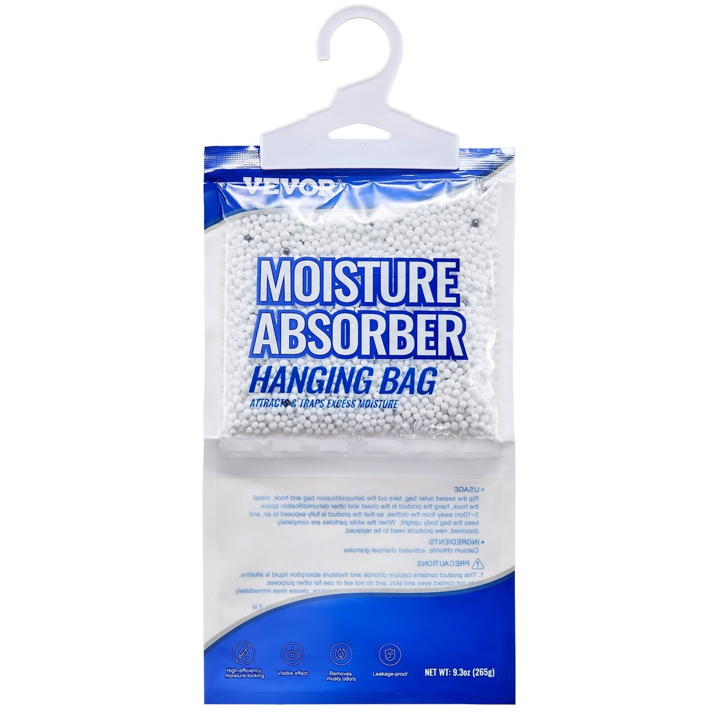 VEVOR HangingMoisture Absorber, 9.3 Oz Hanging Closet Dehumidifier Bags 10 Packs, Fragrance FreeMoisture Bags In Wardrobes, Bedrooms, Bathrooms