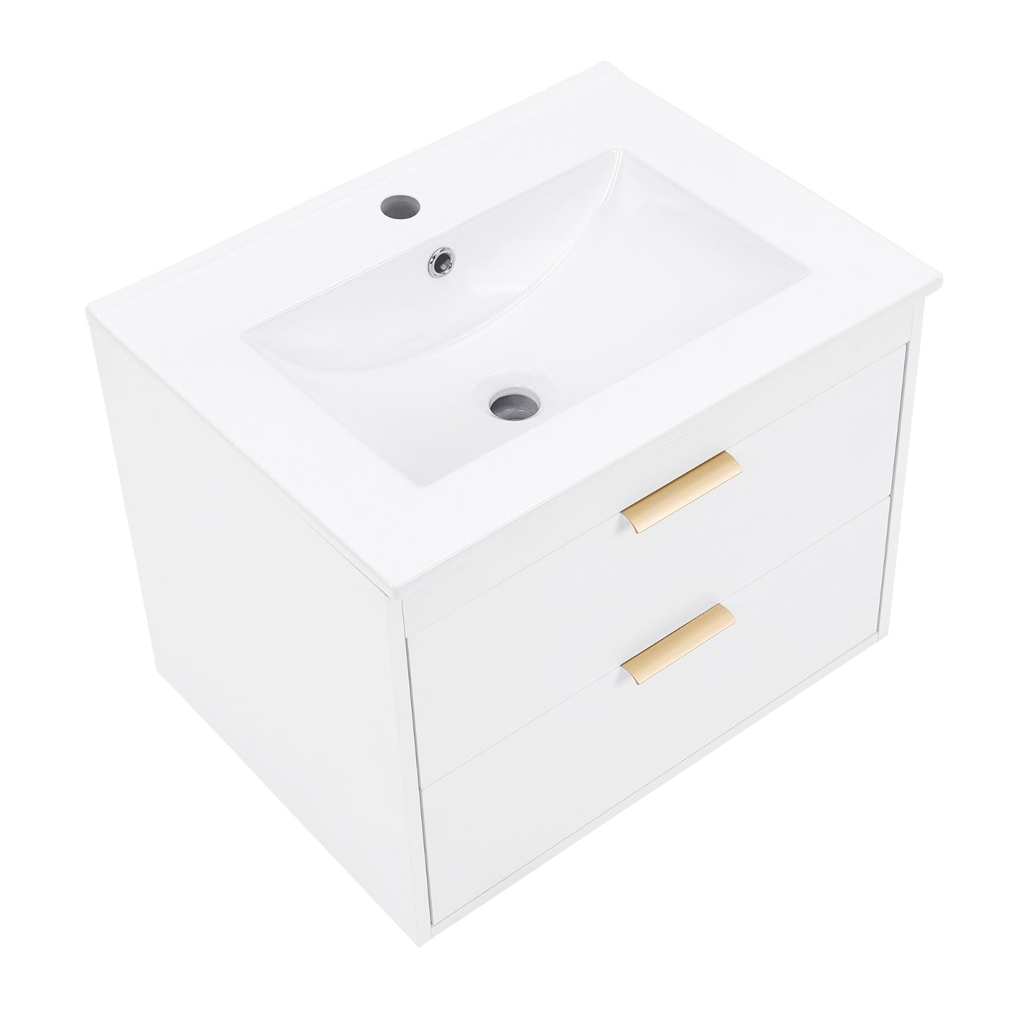 24  Floating Bathroom Vanity W  White Sink   Soft Close Doors