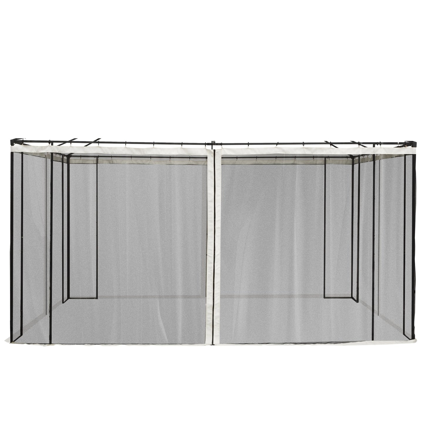 Outsunny 10' X 13' Replacement Mesh Sidewall Netting For Patio Gazebos And Canopy Tents With Zippers