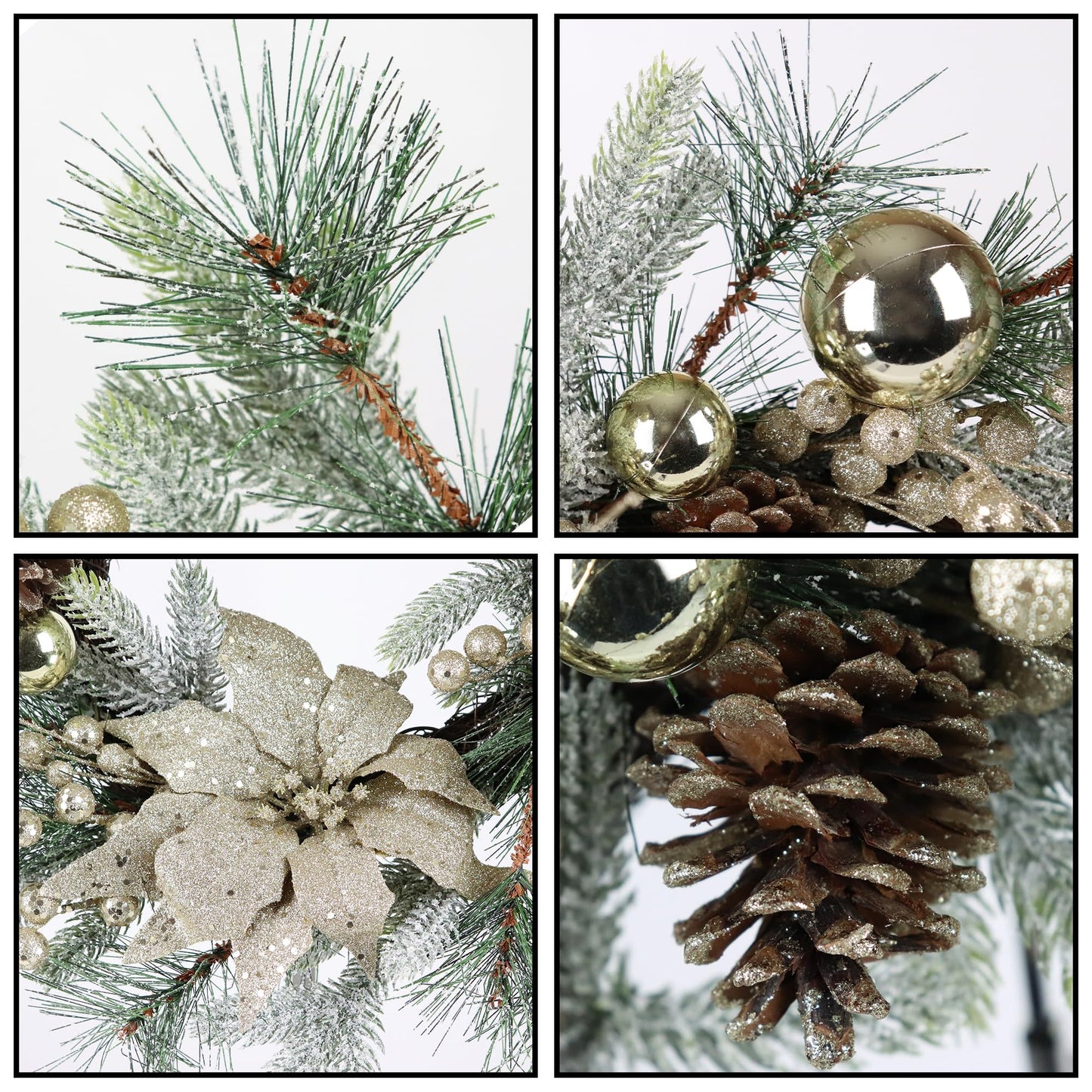 Christmas Wreath 20 Inch Christmas Door Decoration Garland With Warm Lights