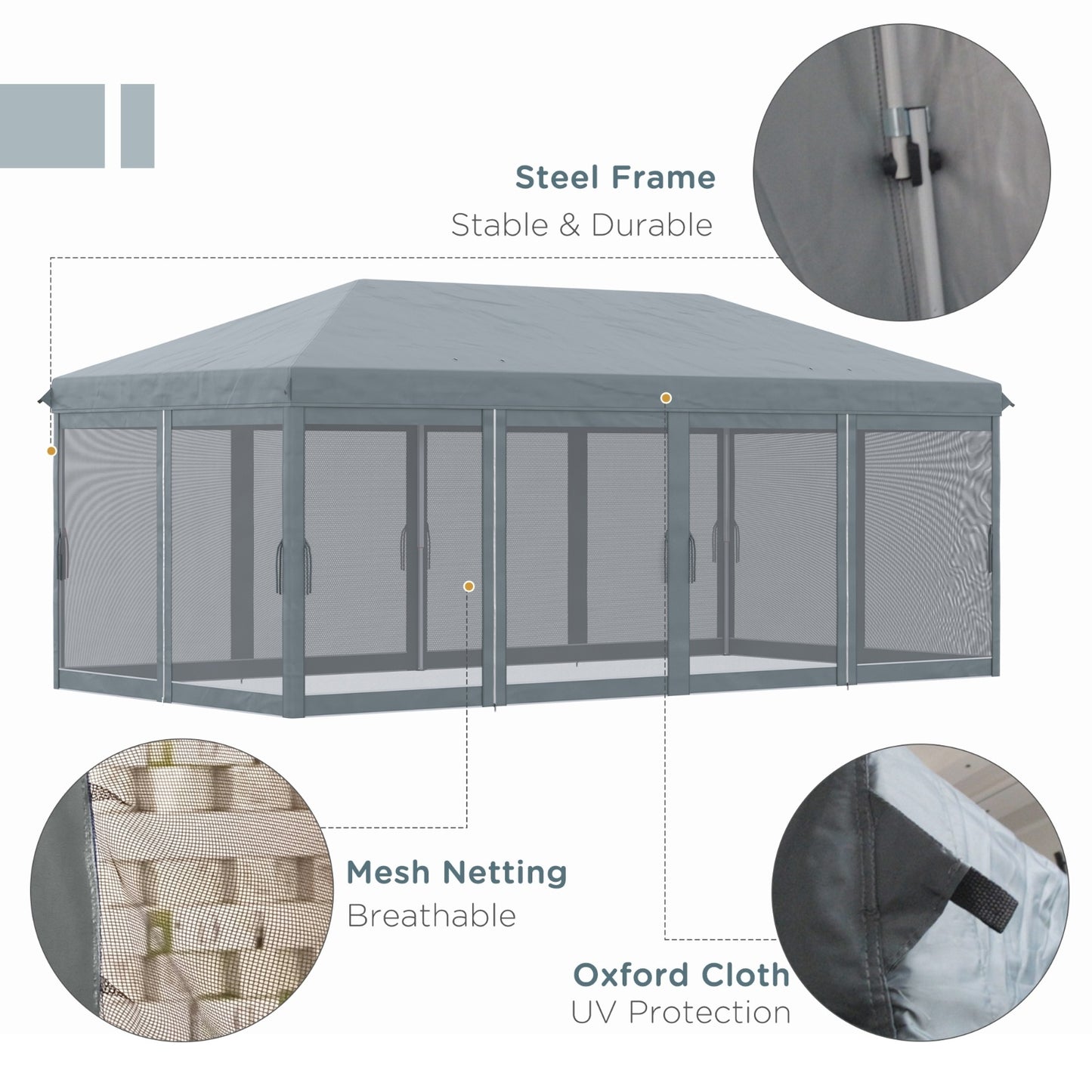 Large Pop-up Canopy Tent With Mesh