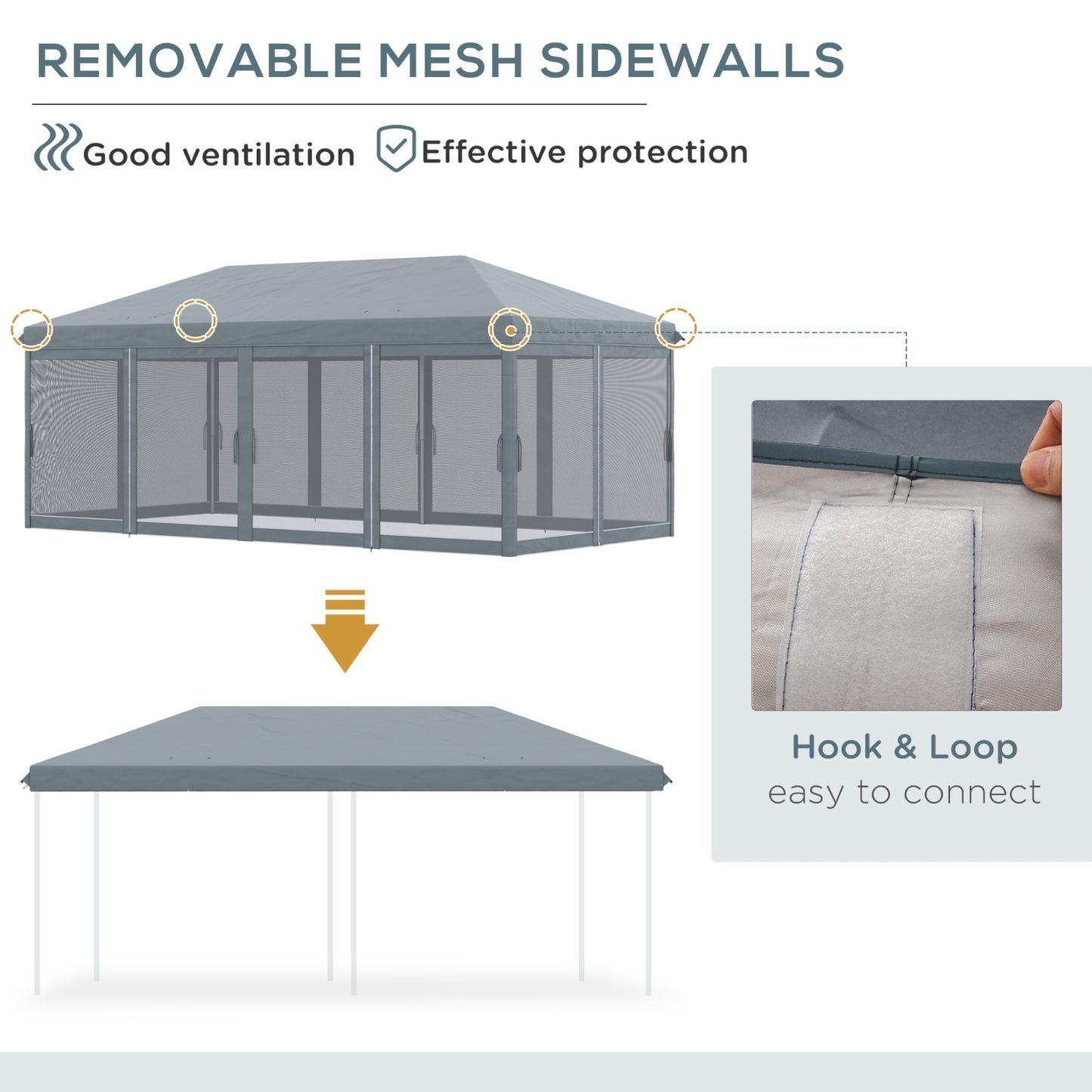 Large Pop-up Canopy Tent With Mesh
