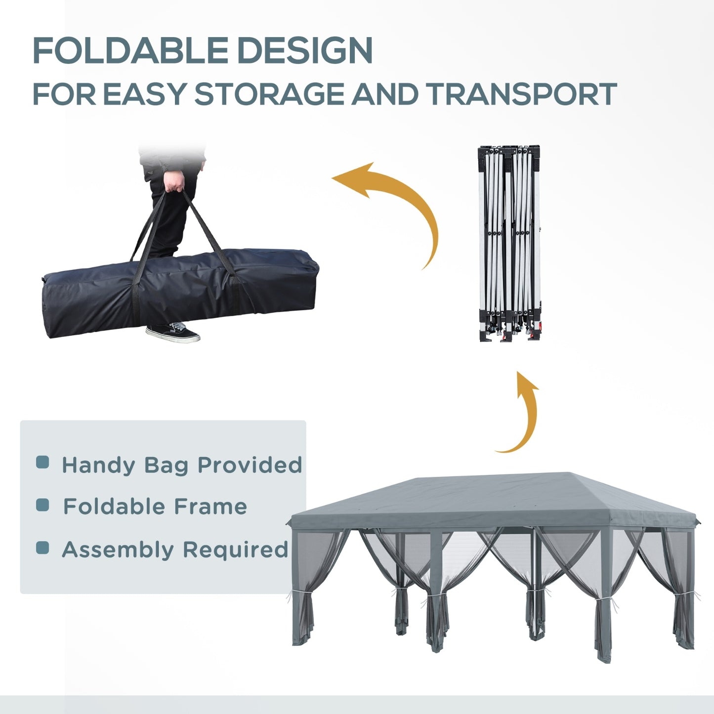 Large Pop-up Canopy Tent With Mesh