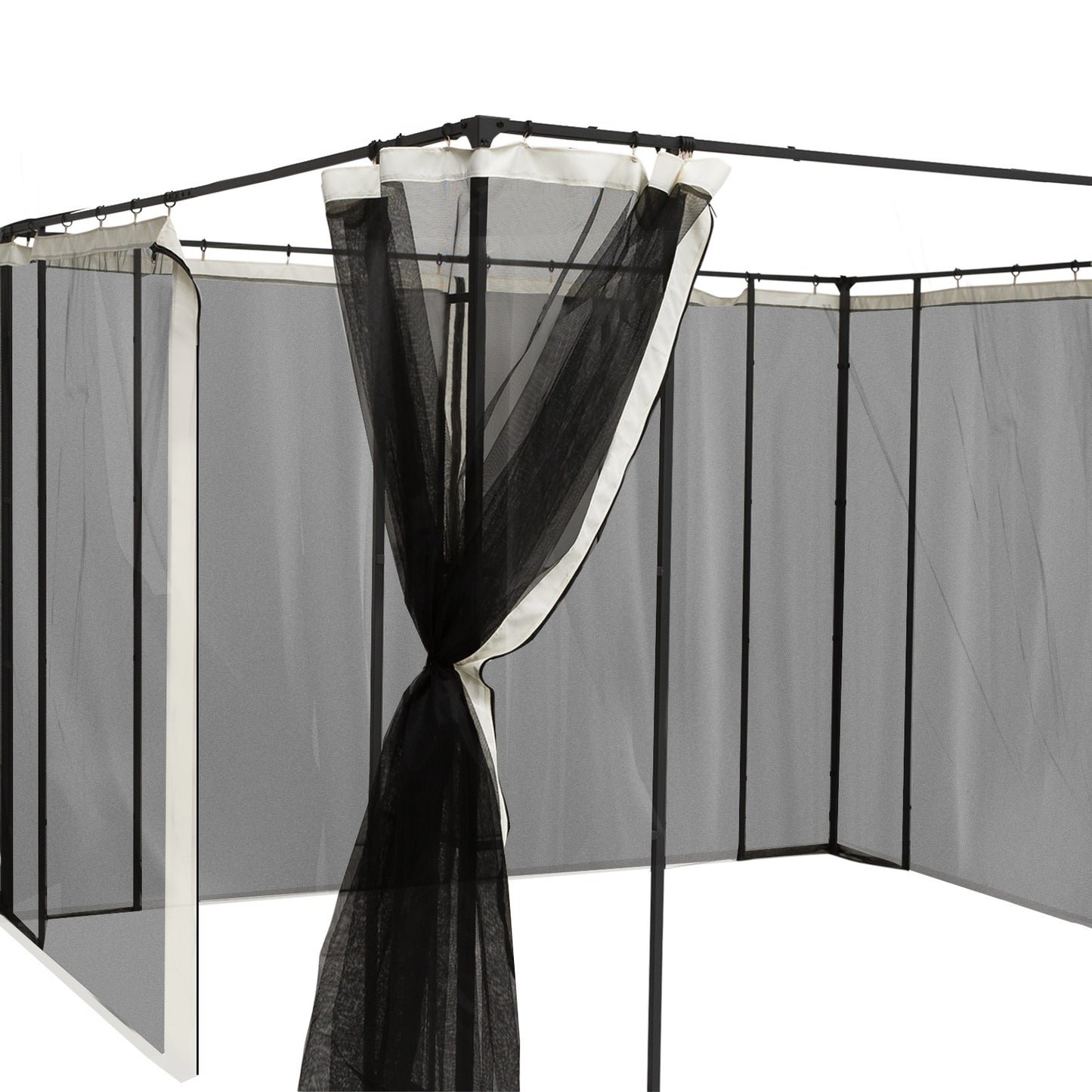 Outsunny 10' X 13' Replacement Mesh Sidewall Netting For Patio Gazebos And Canopy Tents With Zippers