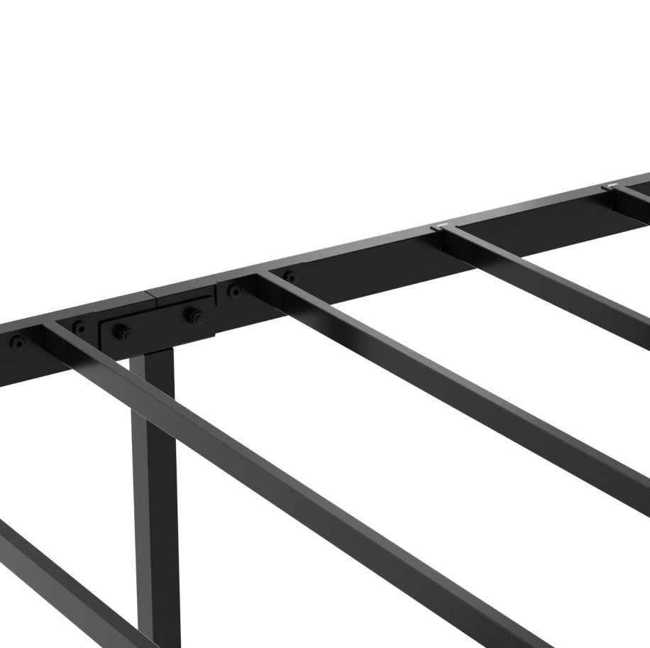 Queen Size Bed Frame, Storage Headboard With LED Light, Charging Station, Solid And Stable, Noise Fr