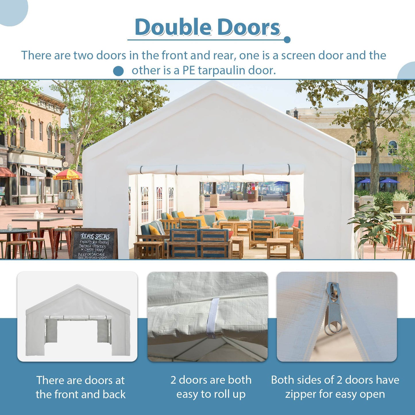20x20FT Party Tent Heavy Duty, Large Wedding Event Shelters With 2 Storage Bags & Removable Sidewalls, Outdoor Canopy Gazebo Commercial Tents For Parties Carport Camping Garden Patio