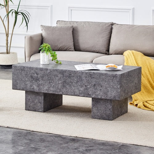 Modern Simple Gray Texture MDF Coffee Table  43.3x21.6x17.2 Practical Model.Making It An Ideal Addition To Any Living Room Or Apartment