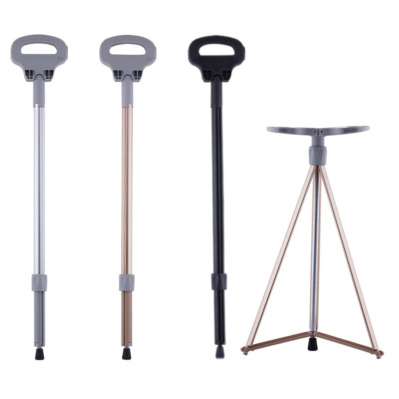 Multifunctional Crutches Aluminum Alloy Folding Leisure Trekking Pole