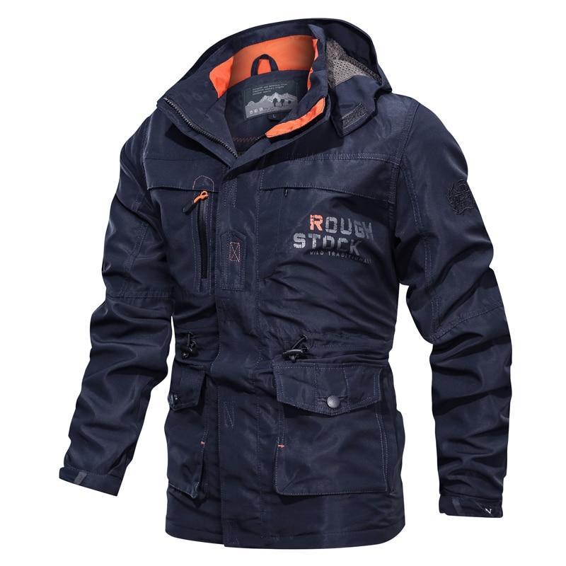 Men's Medium To Long Casual Outdoor Hooded Plus Size Jacket