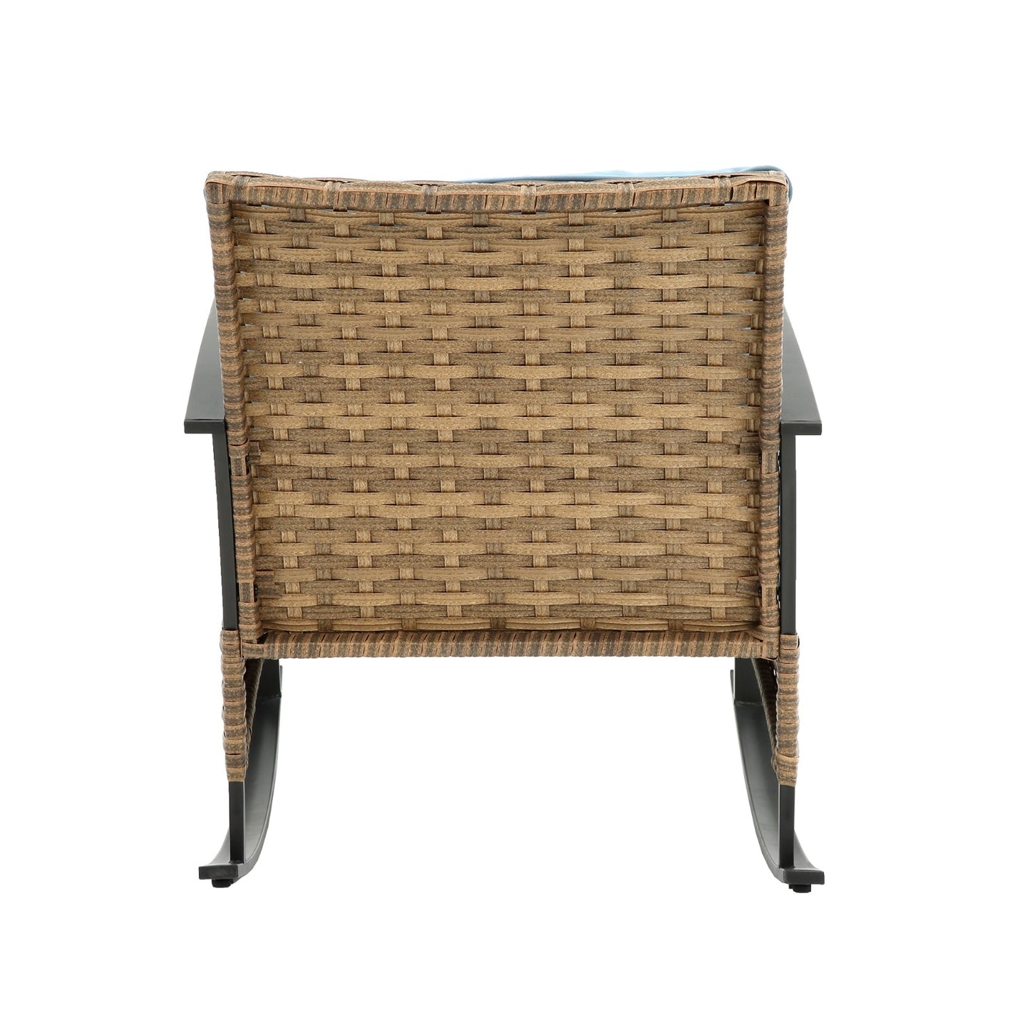 3pcs Rattan Rocking Chair Set Outdoor Leisure Grey