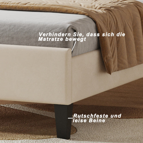 Linen Material With Metal Frame Bed Frame