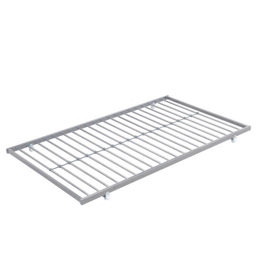 METAL BUNK BED WITH TRUNDLE SILVER