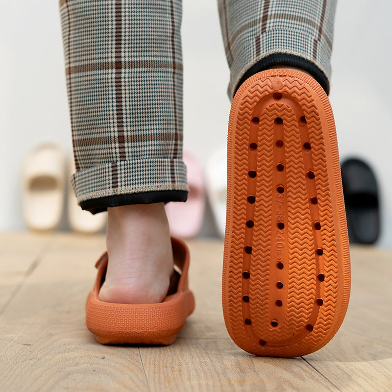 Poop Feeling Velcro Platform Female Summer Couple Bathroom Home Bath Eva Slippers