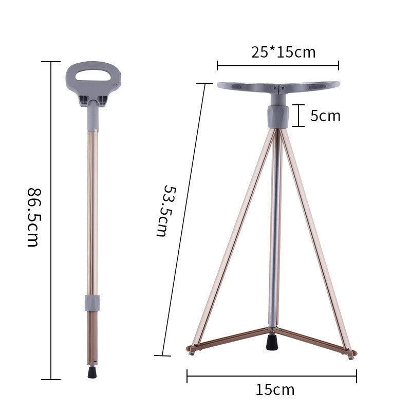Multifunctional Crutches Aluminum Alloy Folding Leisure Trekking Pole