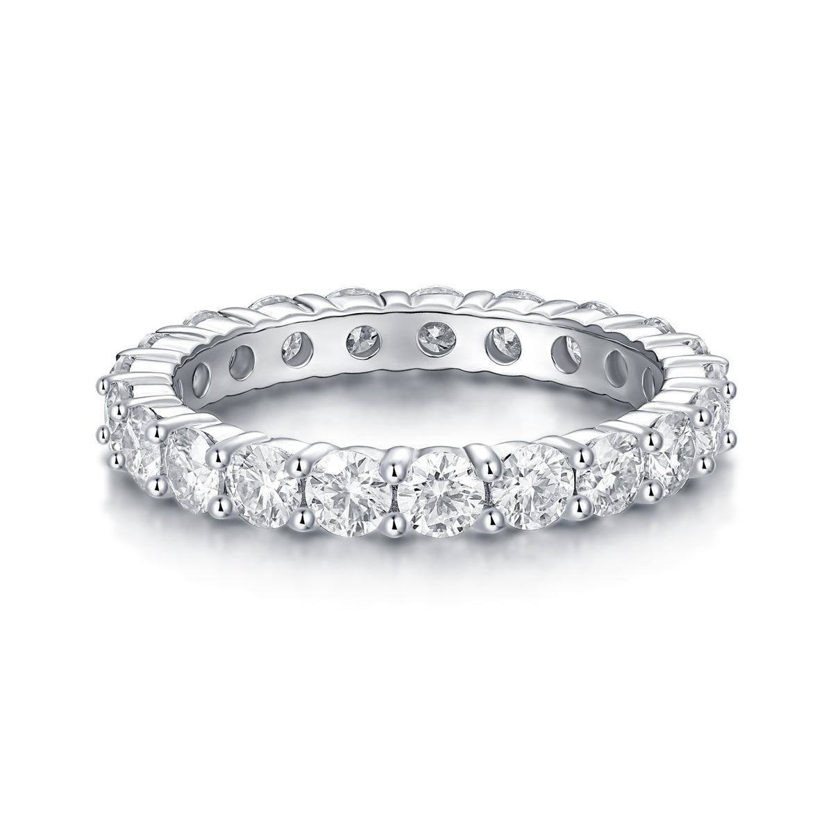 Luxury Fashion Diamond Ring, Row Diamond Ring, Moissanite Silver Ring, Jewelry
