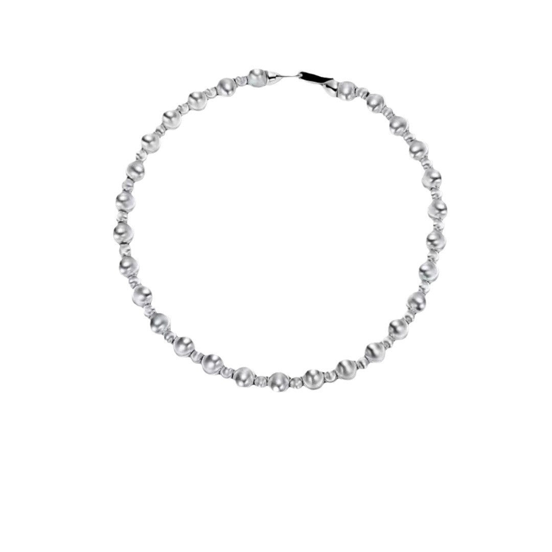 Brushed Beaded Necklace Temperament Clavicle Chain
