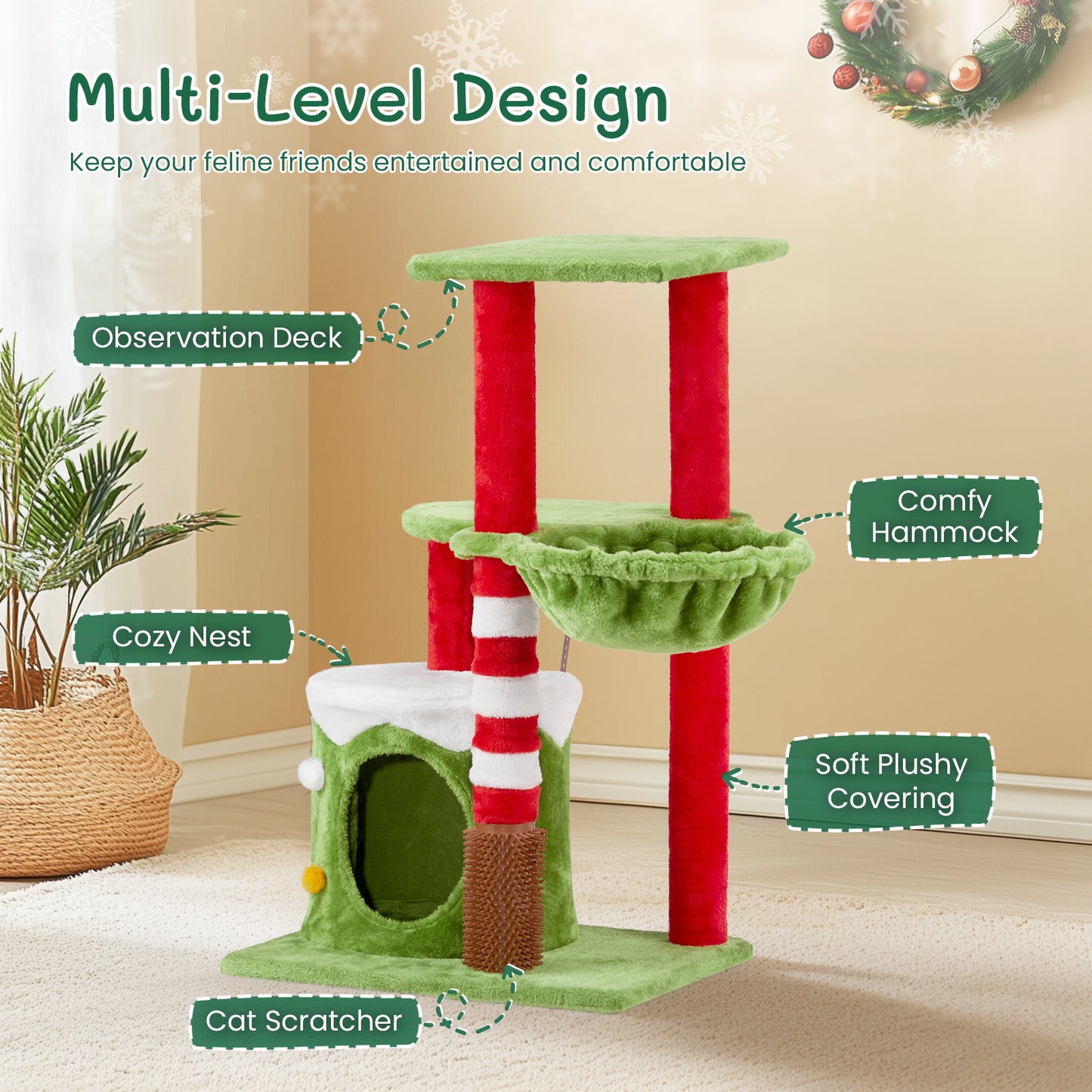 Cat House - Cat Hammock 2 Floor Platform - Cat Climbing Frame
