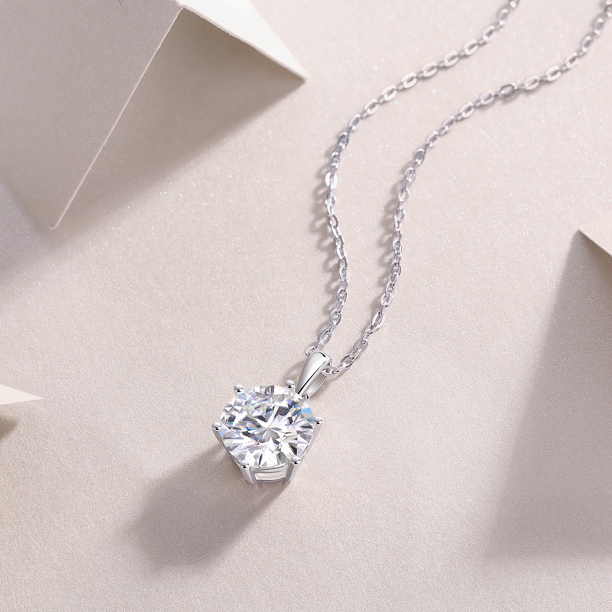 Refreshing Breeze Dancing Luxurious Fashion Diamond Pendant Necklace Set With Mosan Diamond Silver Ornaments