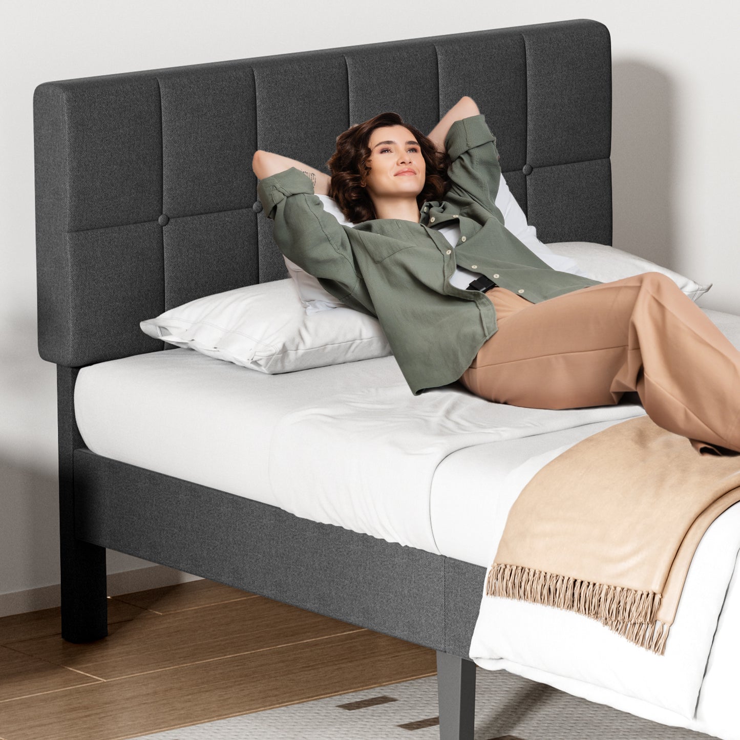 Full Bed Frame With Headboard