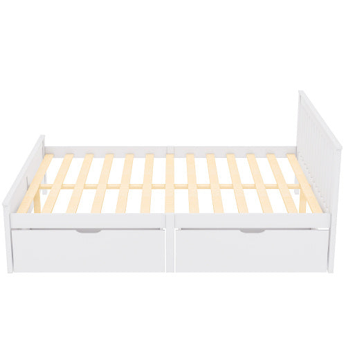 Pine Frame Bed With Drawers