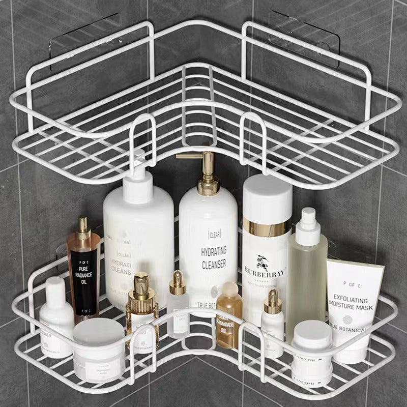 Iron Triangle Corner Storage Rack Home Bathroom Punch-free Storage Rack