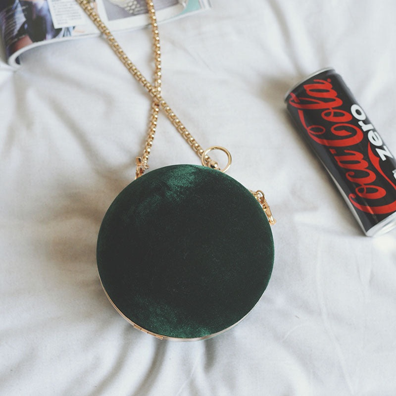 Velvet ball shoulder bag