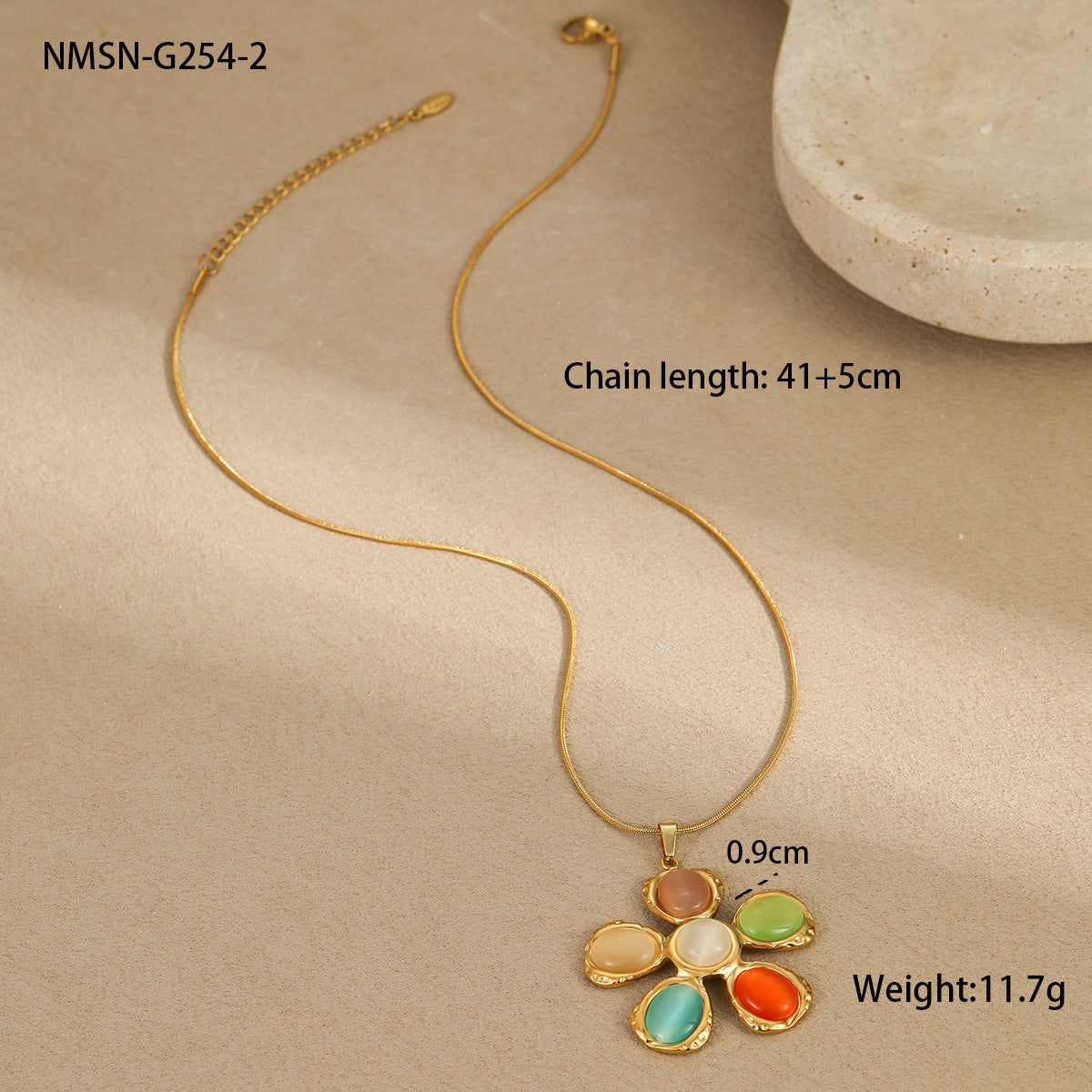 Colorful Opal Hammered Flower Earrings Suit