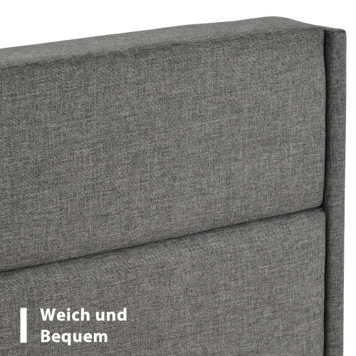 Linen Bed Frame With Slatted Frame
