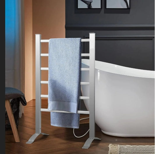 Electric Heated Towel Rack For Bathroom, Wall Mounted Towel Warmer, 6 Stainless Steel Bars Drying Rack
