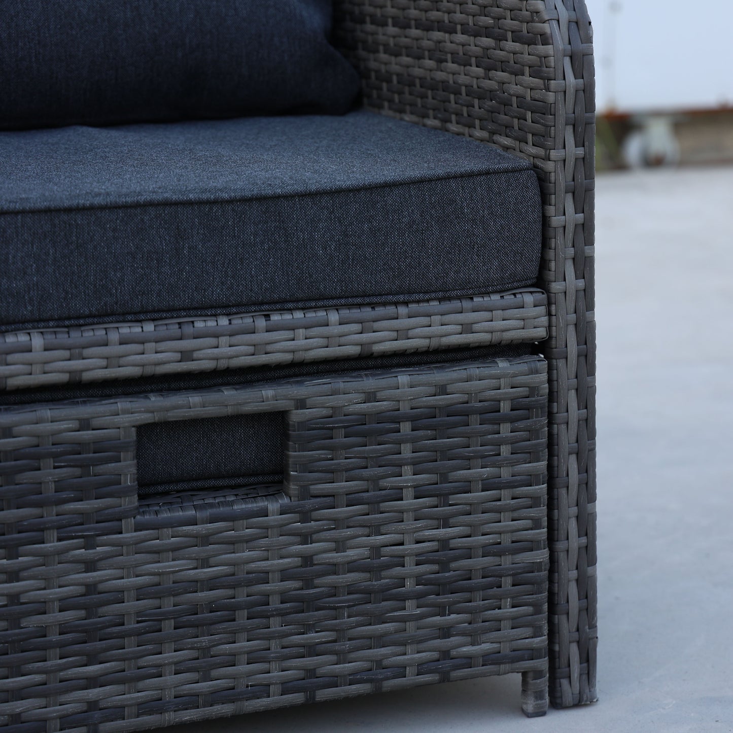 5 Pieces Wicker Patio Furniture Set Outdoor Patio Chairs With Ottomans Conversation Furniture