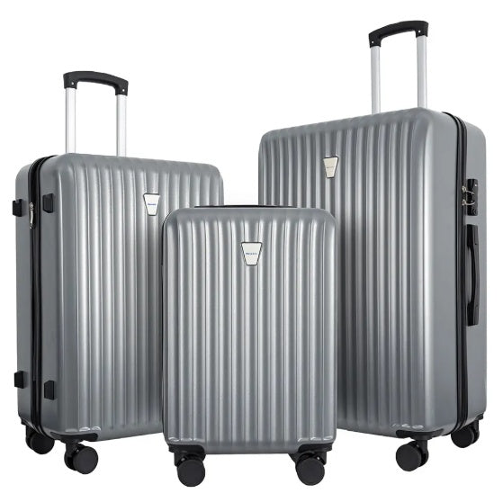 3-Piece Hardshell Suitcase Set, Professional & Family Luggage With TSA Lock & Double Spinner Wheels, Large Capacity Lightweight Expandable Cases For Business  Vacation