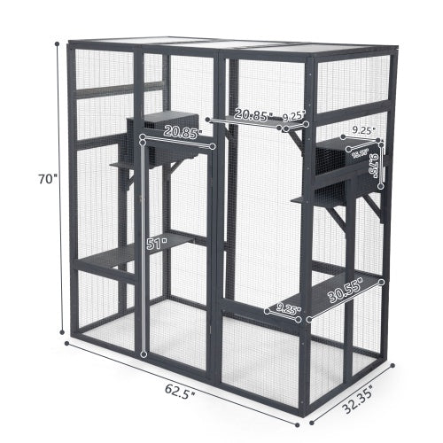 Grey Oversized Cat Cage