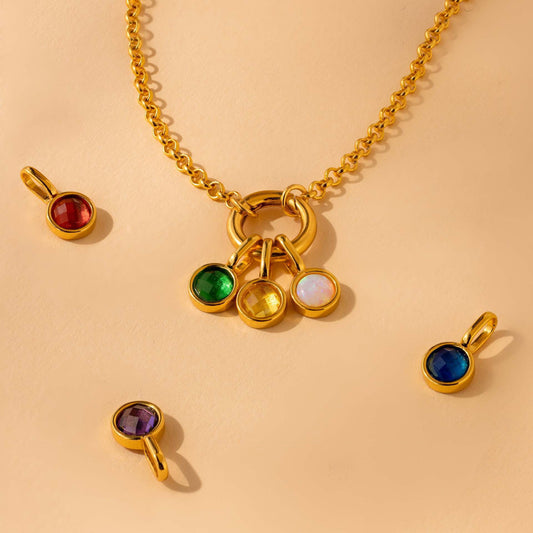 Color 12 Birthstone Hanging Diy Accessories Necklace