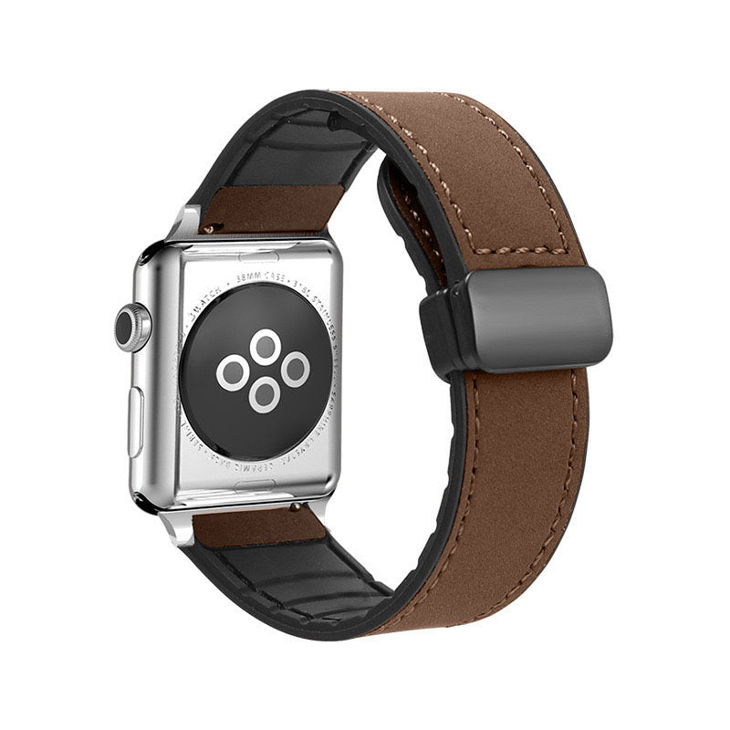 Watch Band Folding Magnetic Buckle Genuine Leather