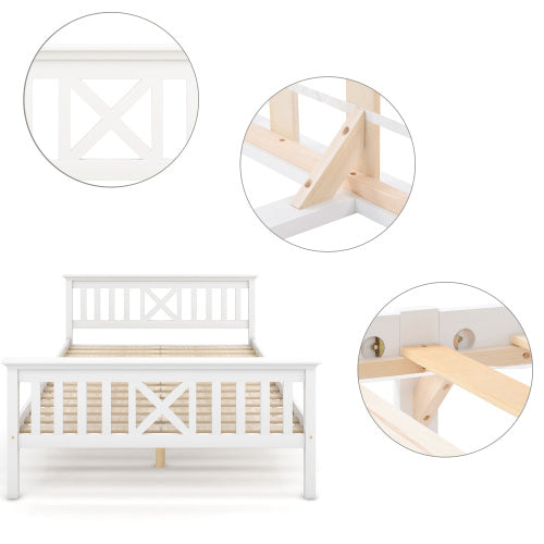 Solid Wood With Slatted Frame Bed Frame