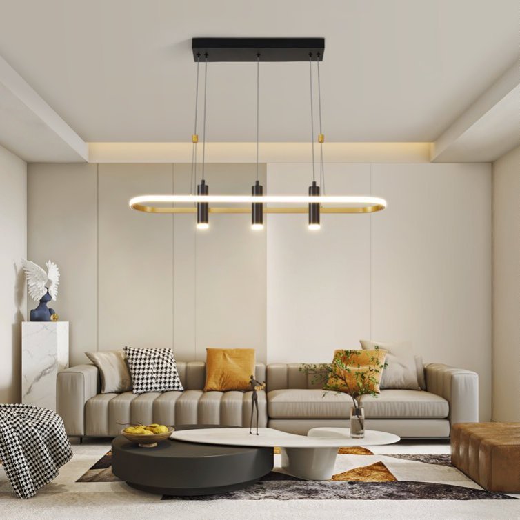 Javeriah 4 - Light Black Gold Dimmable LED Pendant Light No Bulb