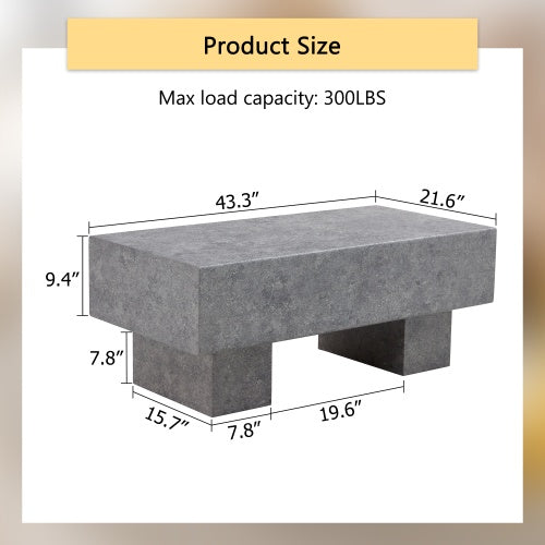 Modern Simple Gray Texture MDF Coffee Table  43.3x21.6x17.2 Practical Model.Making It An Ideal Addition To Any Living Room Or Apartment