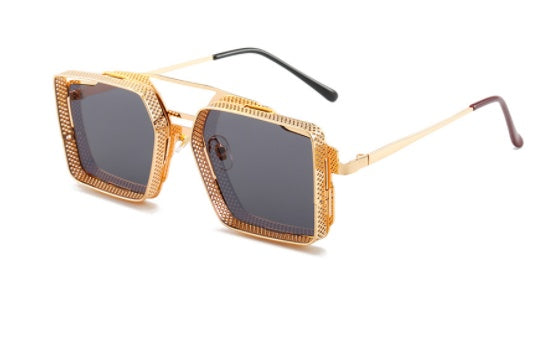 Vintage Steampunk Sunglasses Metal Hollow-out For Men