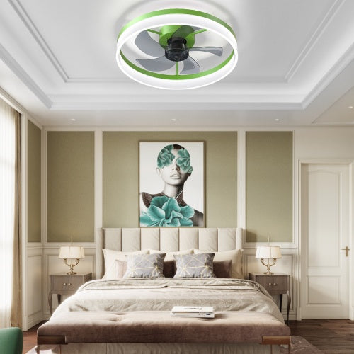 Ceiling Fan With Light Dimmable LED Recessed Mount Slim Modern Ceiling Fan Unavailable Platforms- Temu