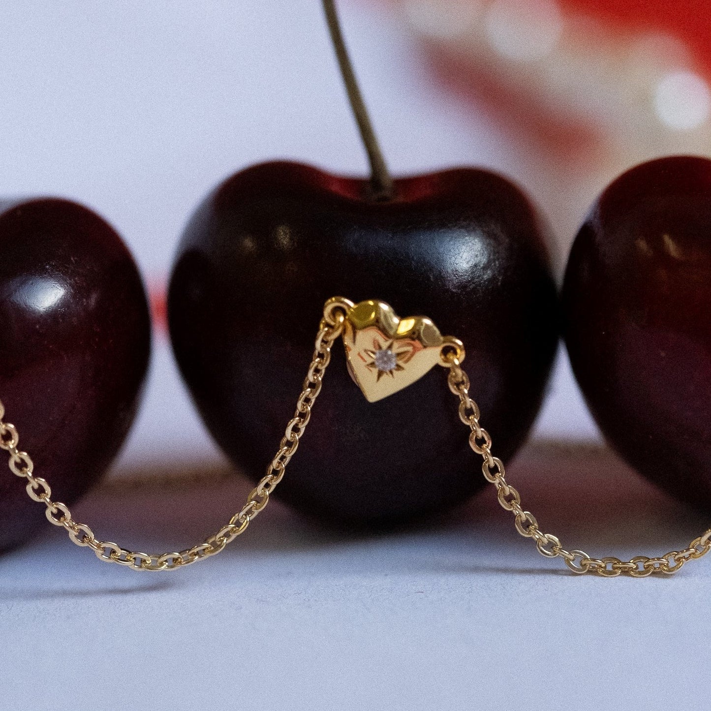 Independent Station Loving Heart Zircon Necklace Bracelet