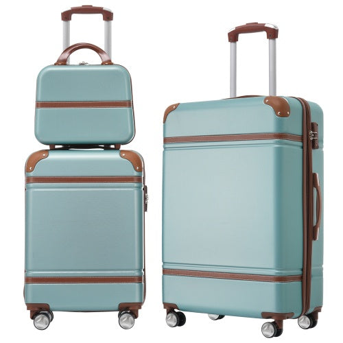 Hardshell Luggage Sets 3 Pieces 20x24 Luggages And Cosmetic Case Spinner Suitcase With TSA Lock Lightweight
