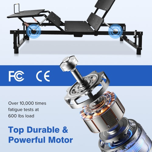 Adjustable Bed Base Frame Head And Foot Incline Quiet Motor King Size Zero Gravity