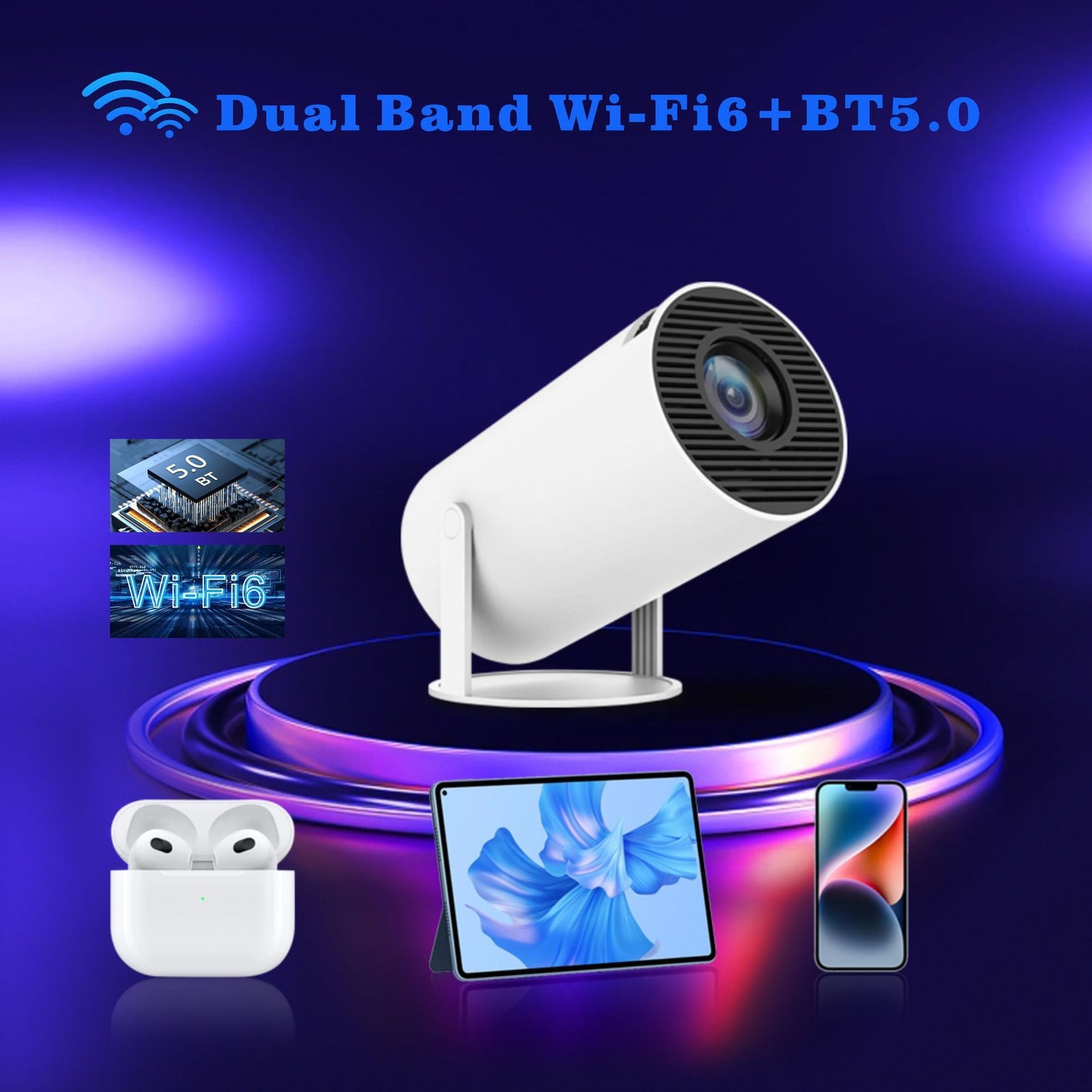 Hy300pro Projector Home 4K Portable LCD Ultra HD