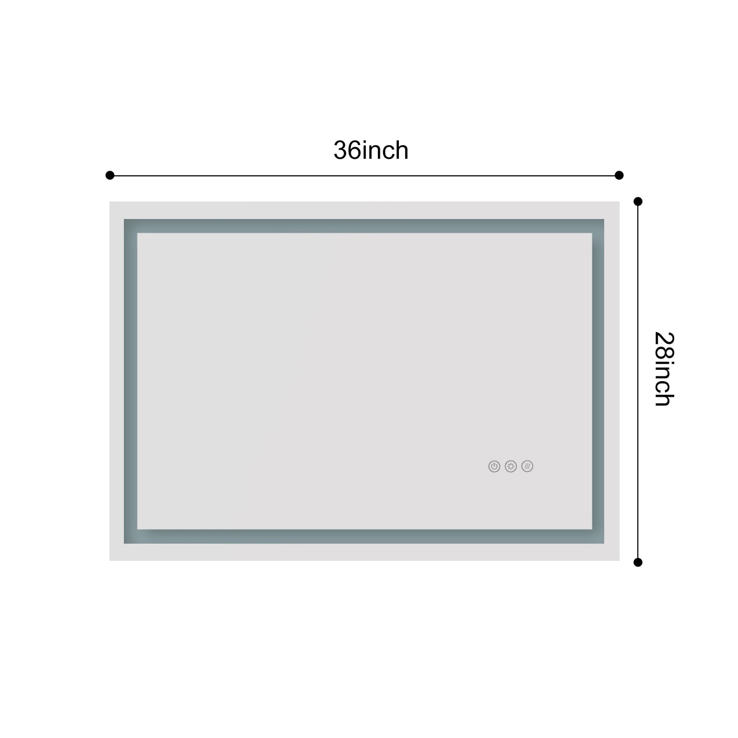 36x28 Inch LED Bathroom Mirror
