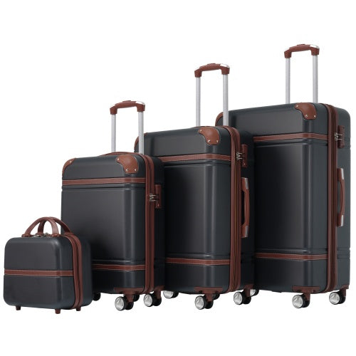 Hardshell Luggage Sets 4 Pieces 20x24x28 Luggages And Cosmetic Case Spinner Suitcase With TSA Lock Lightweight