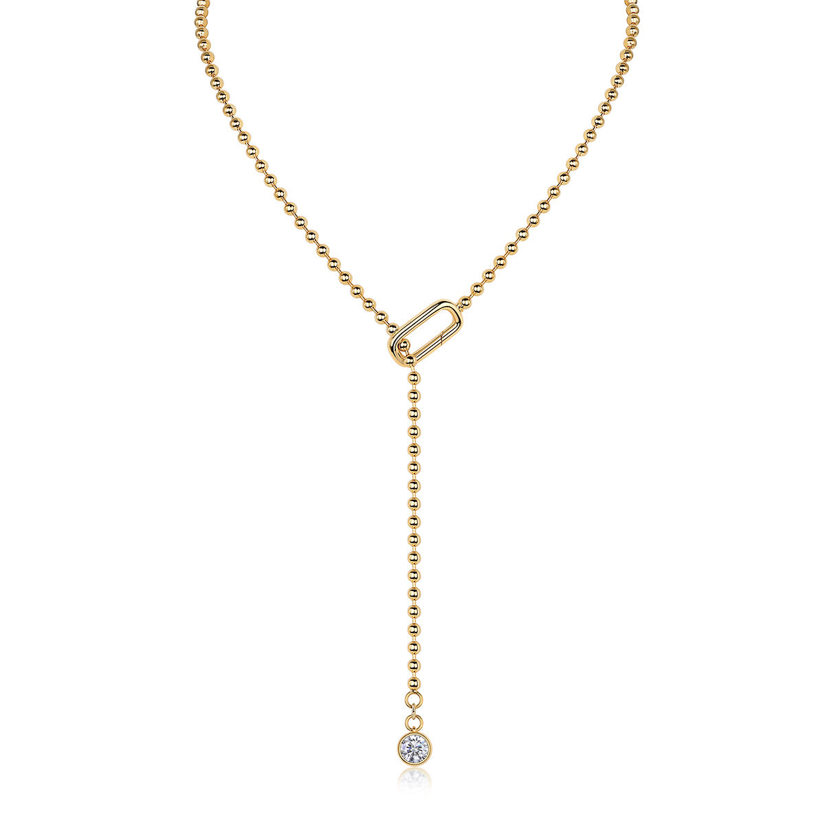 Gem Tassels Luxury Fashion Diamond Pendant Necklace Set With Mosan Diamond Silver Ornaments